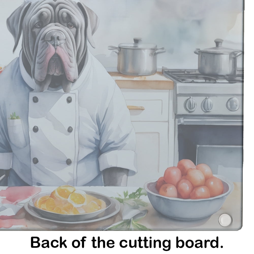 Neapolitan Mastiff The Chef Glass Cutting Board 12 in x 15 in