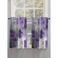 thumbnail image 3 of Purple Grey Tier Curtains 45 Inches Long, Abstract Art Oil Painting Modern Geometric Window Treatment Curtain Drapes, Small Curtain Drapes for Bathroom Laundry Room, 27.5"x45", 2 Panels, 3 of 7