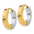 thumbnail image 2 of 14k Two-tone Gold Polished Hollow Hinged Hoop Earrings 14k Two-tone Earrings, 2 of 4