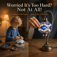 thumbnail image 3 of MEHOOM DIY Turkish Moroccan Lamp Making Kit, Mosaic Tiles Crafts Kit for Adults, Boho Decor Stained Glass Bedside Table Lamp, Unique Gift for Her or Him (Swan Neck Blue), 3 of 10