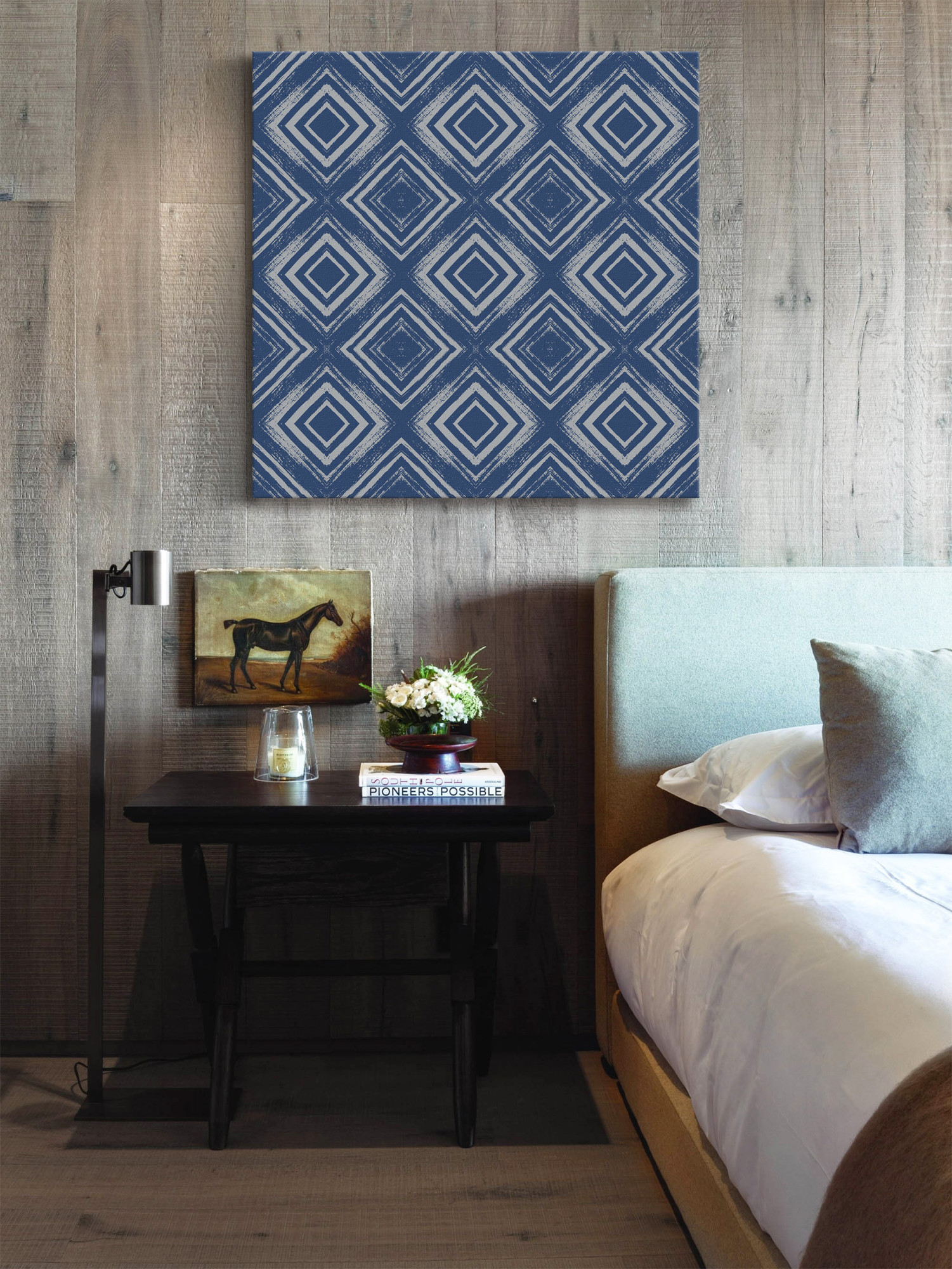 Marmont Hill - "Dark Squares" Painting Print on Wrapped Canvas