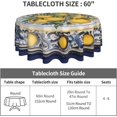 thumbnail image 4 of Nappe Ronde Citron 60 Pouces Lavable Réutilisable Décoration Nappe pour Cuisine Fête, 4 of 5