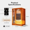 thumbnail image 2 of HOSAUNA Home Saunas FAR Infrared Sauna for 2 Persons, 1880W Low EMF Sauna Indoor Sauna with Chromotherapy Lights & Bluetooth Speakers for House and Gym, 2 of 8