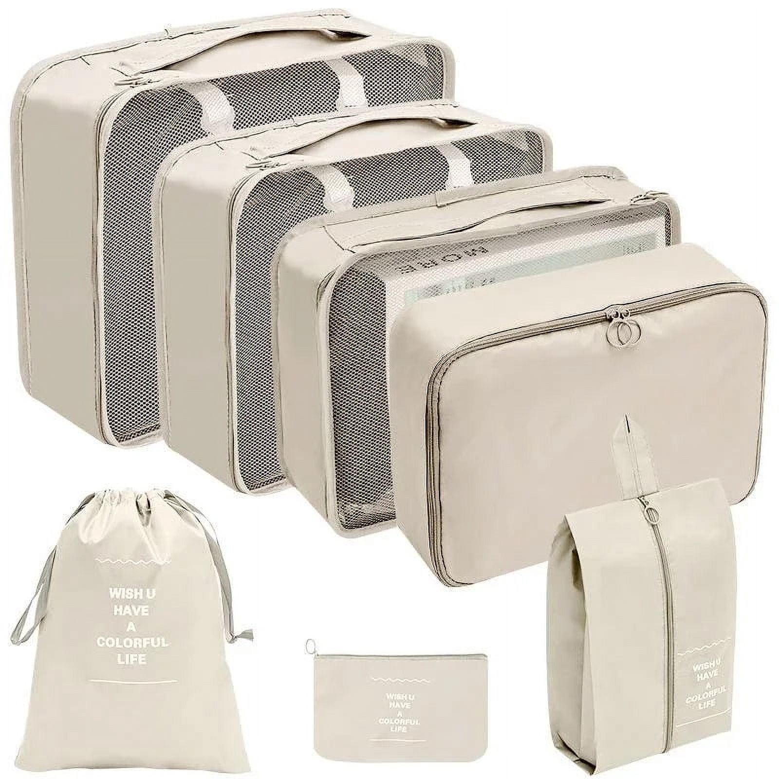 7 Pcs Set Travel Organizer Storage Bags Suitcase Packing Cubes Set Cases Portable Luggage Clothes Shoe Tidy Pouch Folding