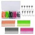 thumbnail image 1 of Goture Fishing Soft Plastic Lures Kit Jig Head Hooks Crappie Lures Trout Bass Fishing Worm Lures Crappie Jigs Fishing Lures Set with Tackl Box for Freshwater Saltwater Fishing, 1 of 8