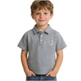 thumbnail image 2 of DAETIROS Boys Short Sleeve Polo Shirt Heather Gray Cotton Knit Top with Sailboat Embroidery Casual School UniformSize 6-7 T, 2 of 6