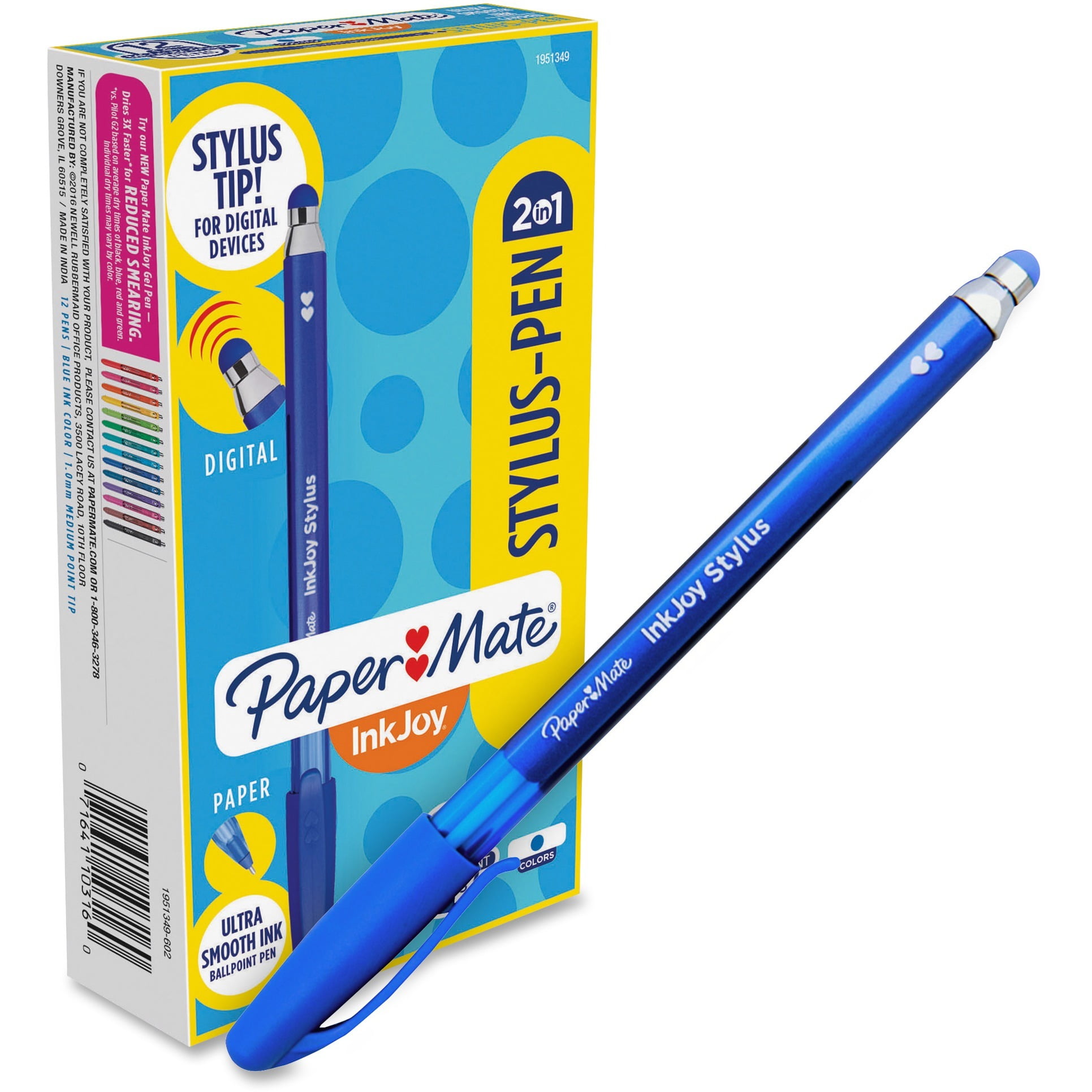 Paper Mate InkJoy 100 Stick Stylus Ballpoint Pens 1mm Assorted 071641085541 for sale online 