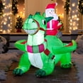 thumbnail image 4 of Papá Noel inflable navideño Joiedomi de 1,8 m montando un dragón verde, 4 of 9