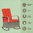 thumbnail image 2 of Outdoor Rocking Rattan Recliner,Red Rocker Chair, 2 of 6