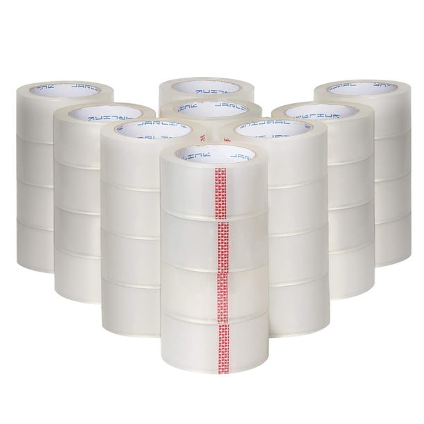 JARLINK Cinta de embalaje transparente (36 rollos) Cinta de embalaje resistente para embalaje de envío Sellado en movimiento 2,7 mil de grosor 1,88 pulgadas de ancho 60 yardas por rollo 2160 yardas to