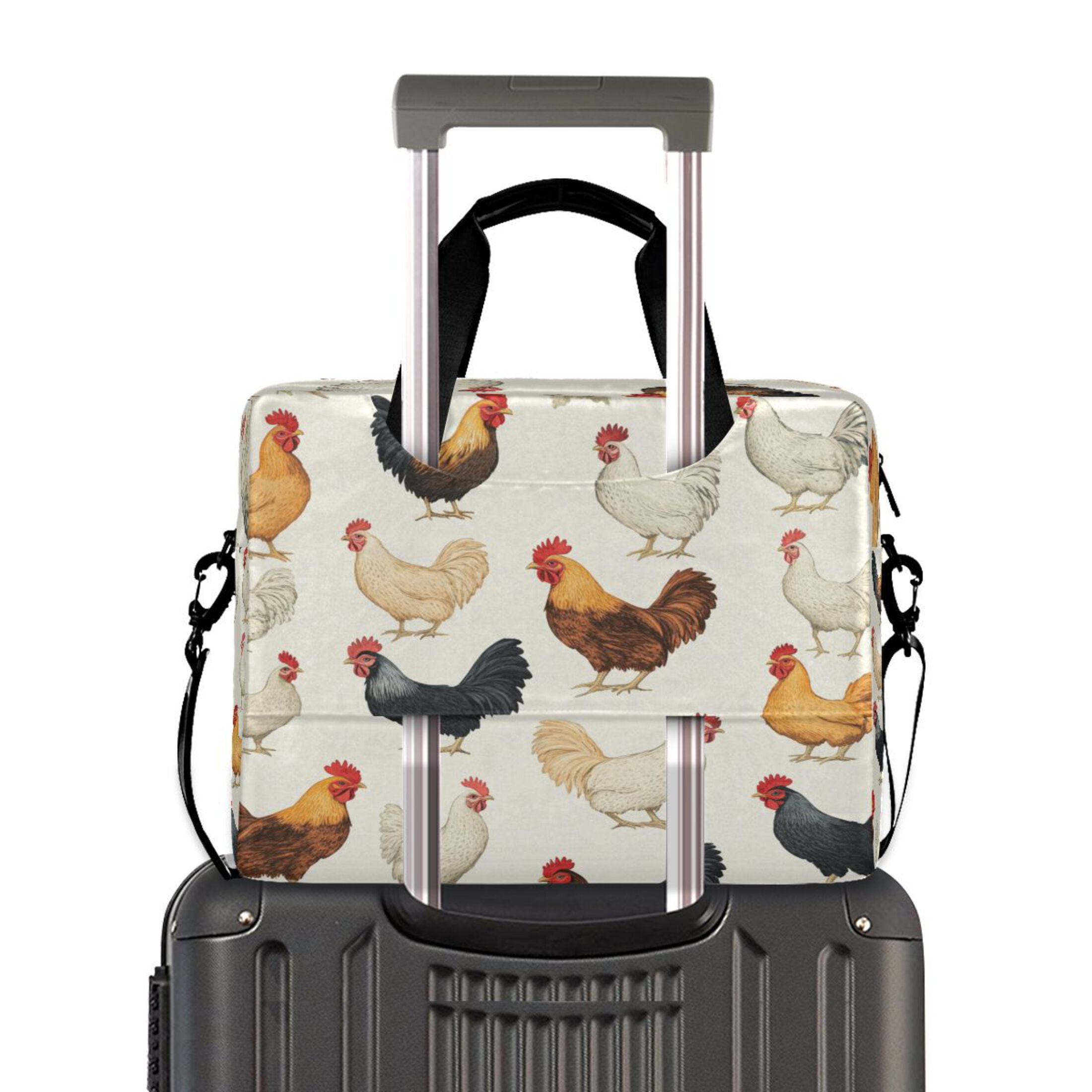 16" Laptop Tote Bag Laptop Sleeve Case Computer Briefcase for Work & Travel Chickens Pattern