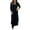 Black, variant on Daolelai Women's Solid Color Chiffon Trousers Suit