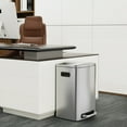 thumbnail image 4 of Holaki 13 Gallon 50L Kitchen Foot Pedal Operated Soft Close Trash Can - Stainless Steel Rectangular Bustbin with 30 Garbage Bags - Silver, 4 of 8