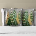 thumbnail image 6 of Christmas Tree Pillow Covers 18x18 Set of 2, Xmas Pine Trees Snowflakes Grey Decorative Pillow Cases Square Cotton Cushion Cover for Winter Farmhouse Sofa Couch Bed Decor, 6 of 6