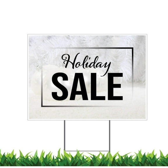 Holiday Sale Sign, Retail Sale Sign, Yard Sign, 18x12, 24x18, 36x24, H-Stake Included, v2