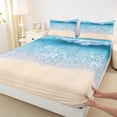 thumbnail image 5 of Feelyou Nature Beach Full Size Sheets, Blue Ocean Waves Bed Sheets, Marine Sea Theme Sheet Sets, Microfiber Room Decor, 4 Piece, 5 of 7