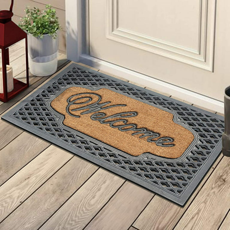 A1HC Natural Coir and Rubber Large Door Mat, Thick Durable