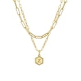thumbnail image 1 of Collar de cadena chapado en oro para mujer Collar de capas con colgante de letra hexagonal Wmkox8yi sjalhkljlk5849, 1 of 1