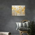 thumbnail image 3 of Gold Flower Wall Art Abstract Golden Floral Pictures Wall Decor Large Golden Painting Canvas Prints Modern Artwork Framed Decoration for Home Bathroom Bedroom Living Room Office 16"x12", 3 of 12