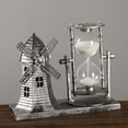 thumbnail image 5 of Retro Style Hourglass Sand Timer Sandglass Centerpiece Statue Ornaments for Desk Office Bedroom Decoration Birthday Gift, Argent, 5 of 7