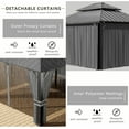 thumbnail image 4 of ASJMR 12x14 FT Hardtop Gazebo Double Roof,Outdoor Metal Pavilion Garden Tent with Netting and Curtains,Gray, 4 of 6