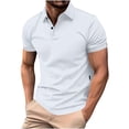 thumbnail image 2 of pstuiky camisetas camisas para hombre, Camiseta informal de manga corta con cuello redondo y solapa de color liso para hombre camisetas de hombre s, 2 of 4