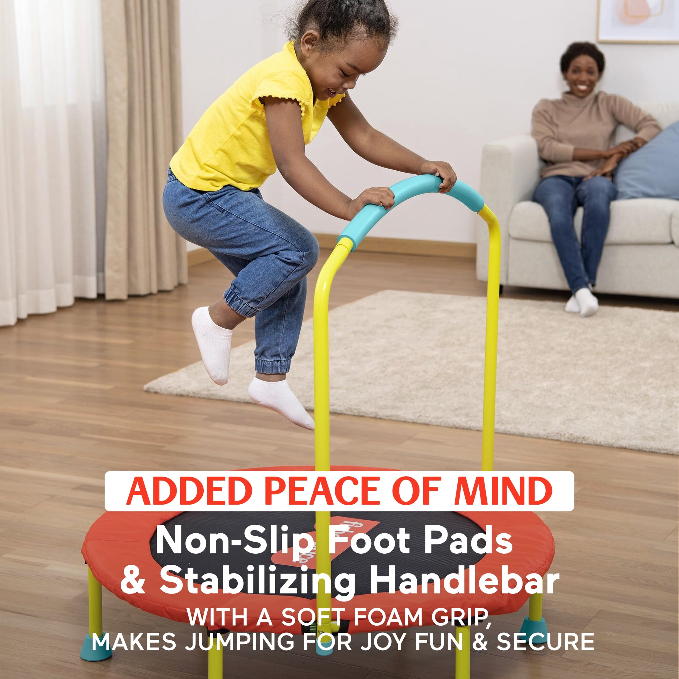 Open Box Fisher-Price WonderJump 36" Round Indoor Mini Trampoline, Multicolor