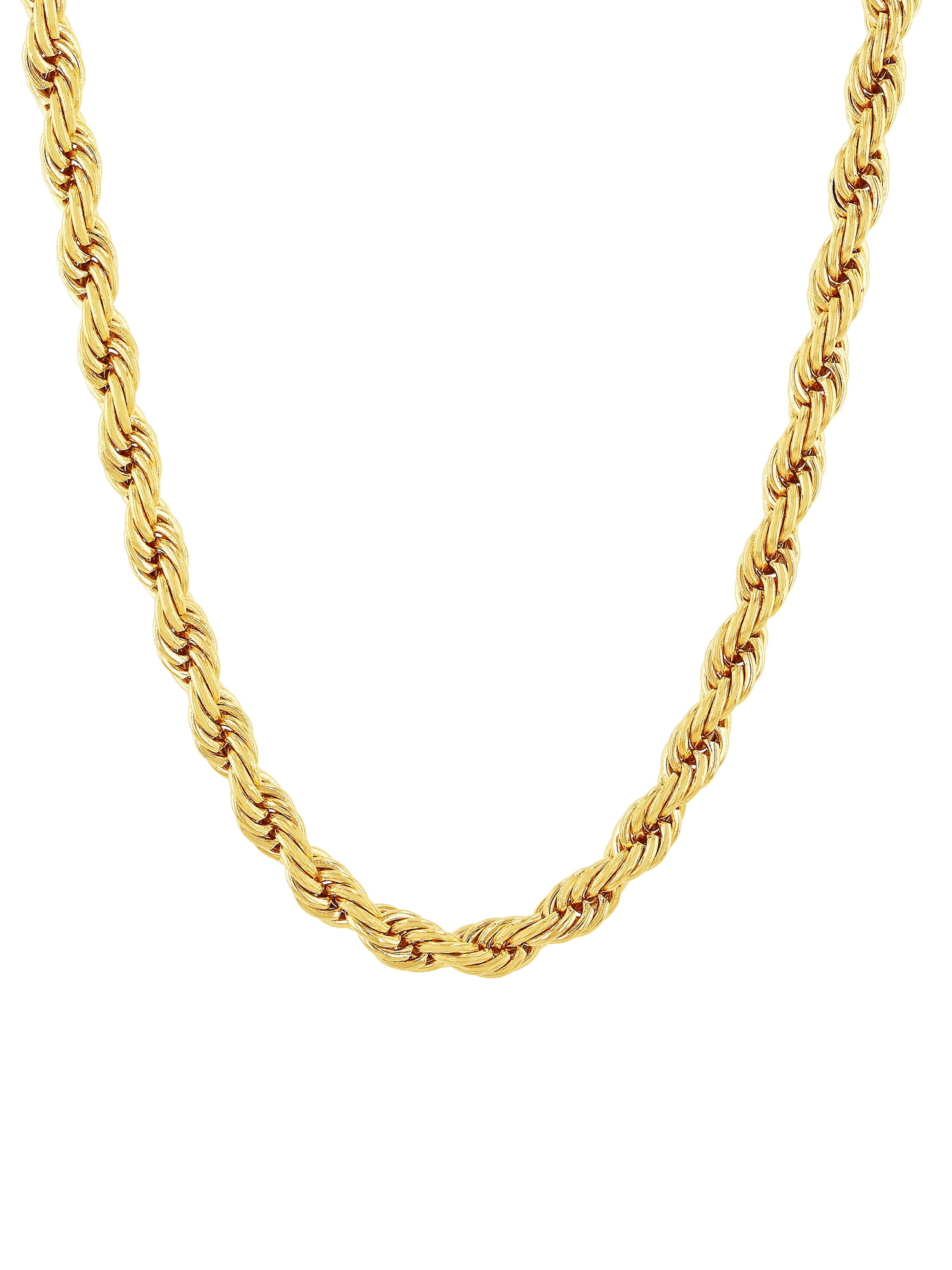 Men's Gold-Tone Stainless Steel Rope Link Chain Necklace