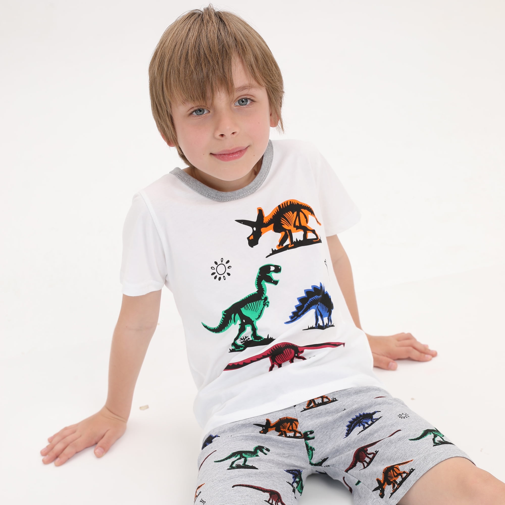 Little Hand Toddler Boy Pajamas Set Dinosaur Summer 100 Cotton Pjs Sleepwear 2T Walmart