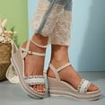 thumbnail image 2 of Dakaela Women's Espadrilles Sandals Ankle Strap Buckle Wedge Sandal Open Toe Platform Slip on Shoes, 2 of 8