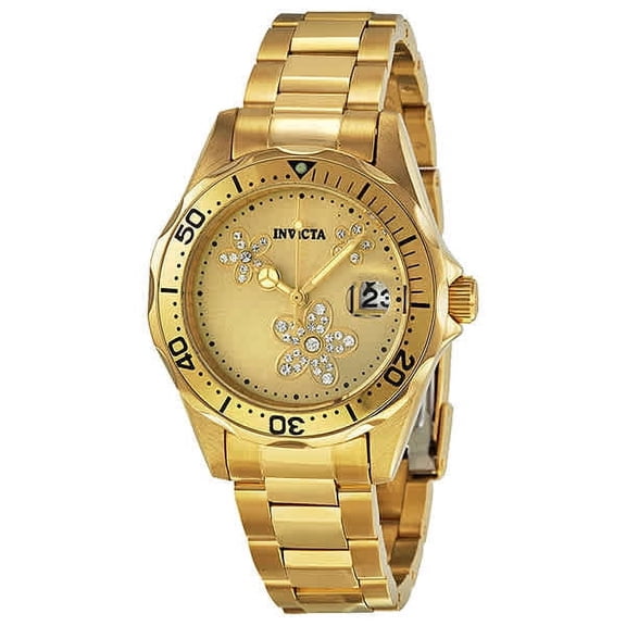 Invicta Pro Diver Women's Gold-Tone Dial Quartz Watch 12508