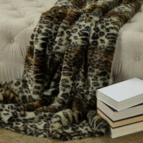 Plutus Wild Leo Faux Fur Luxury Throw 60"W x 36"L