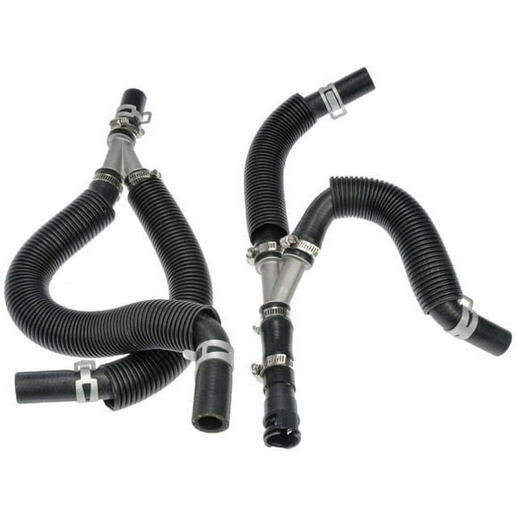 Heater Hose Set with Auxiliary Heater, Aluminum Y Line and Clamps - Compatible with 2008 - 2009 Chrysler Town and Country