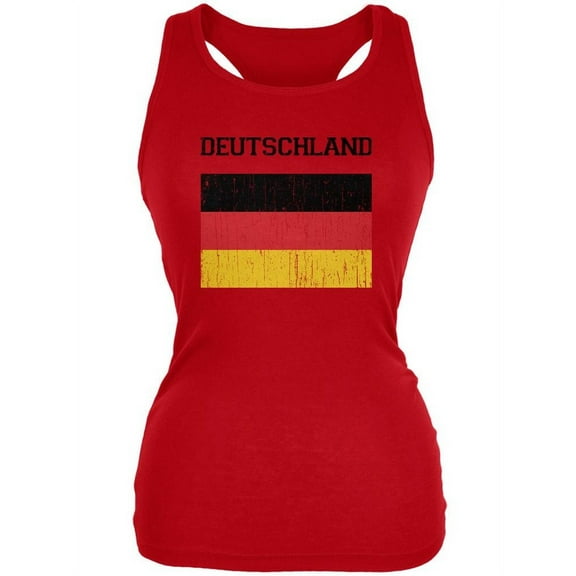 World Cup Distressed Flag Deutschland Red Juniors Soft Tank Top - Large