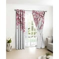 thumbnail image 5 of Spring Flowers Blackout Curtains for Bedroom Living Room, Pink Floral Petals Peaches Branches Chinese Wind 45 In Long Thermal Insulated Room Darkening Drapes Grommet Window Treatments, 42 x 45 In, 5 of 9