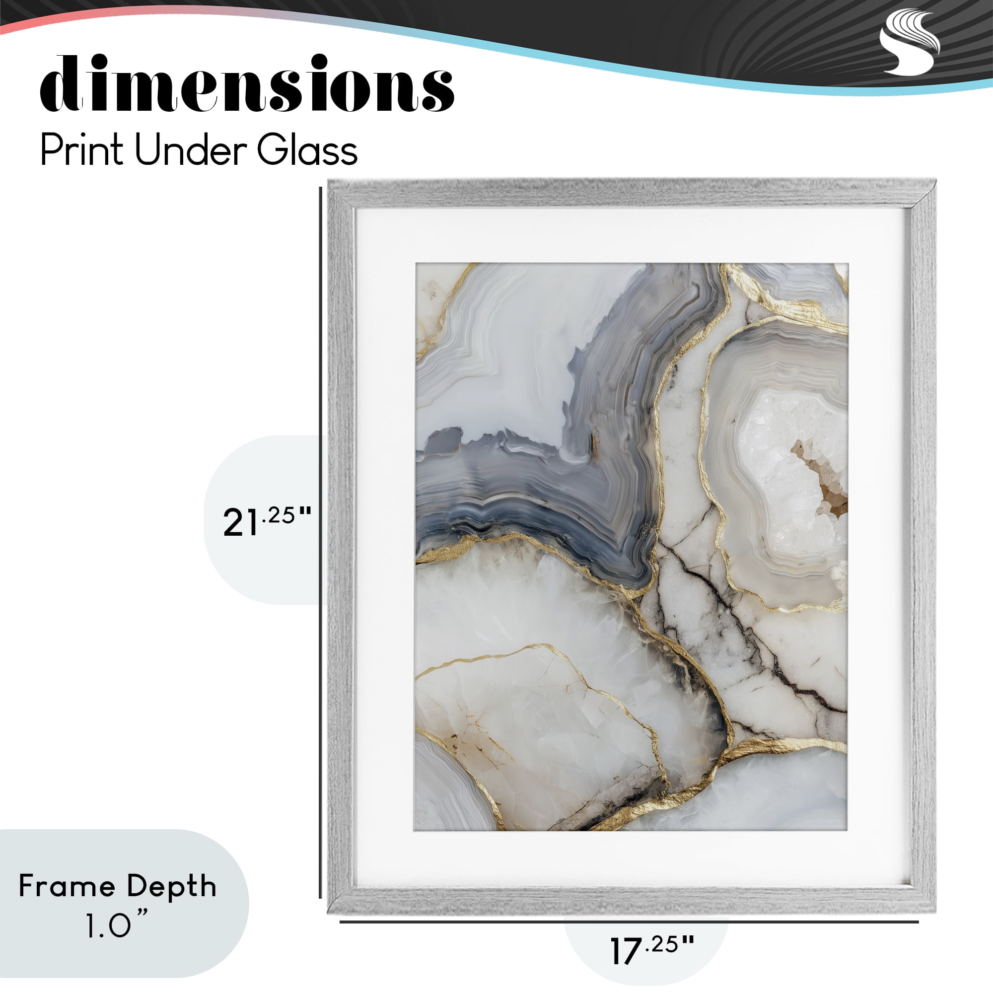 Stupell Industries Crystal Geode with Gold Gray Framed Print Under Glass, design by Svetlana Aleynikova