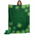 thumbnail image 2 of Throw Blanket Fleece Throw Blanket 50x60in, St.Patrick's Day Shamrock Soft Lightweight Bed Blankets Farmhouse Green Wood Grain Fuzzy Couch Blankets for All Season, 2 of 9