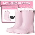 thumbnail image 2 of Kushyshoo Little Big Kids Rain Boots Boys Girls Pink Solid Boots Size 6, 2 of 6