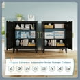 thumbnail image 6 of NadooLite Black Metal Storage Cabinet with Adjustable Shelves, 2 Doors, Multi-Use Organizers and Storage Garage,Dining,Bath,Laundry,Pantry, 32"H, 6 of 10