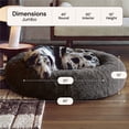 thumbnail image 6 of FurHaven 45" Calming Donut Dog Bed for Large Dogs, Round Plush Donut Design with Soft Filling for Snuggling Comfort, Removable Washable Cover, Jumbo XL, Shaggy Faux Fur, Gray, 6 of 9