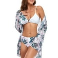 thumbnail image 3 of Ensembles de Bikini pour Femmes, Maillot de Bain Aguichant à Imprimé avec Paréo, Maillots de Bain 3 Pcs, 3 of 7