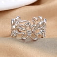 thumbnail image 5 of Bague Ouverte Fleur Creuse Mode Bagues Réglables Bijou Déclaration Cadeau Banmo, 5 of 5