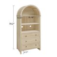 thumbnail image 6 of Arched Pantry Cabinet, Farmhouse Tall Buffet Cabinet with Drawers and Adjustable Shelves, Wooden Coffee Bar Cabinet with Storage, for Kitchen, Dining Room, Living Room, 6 of 9