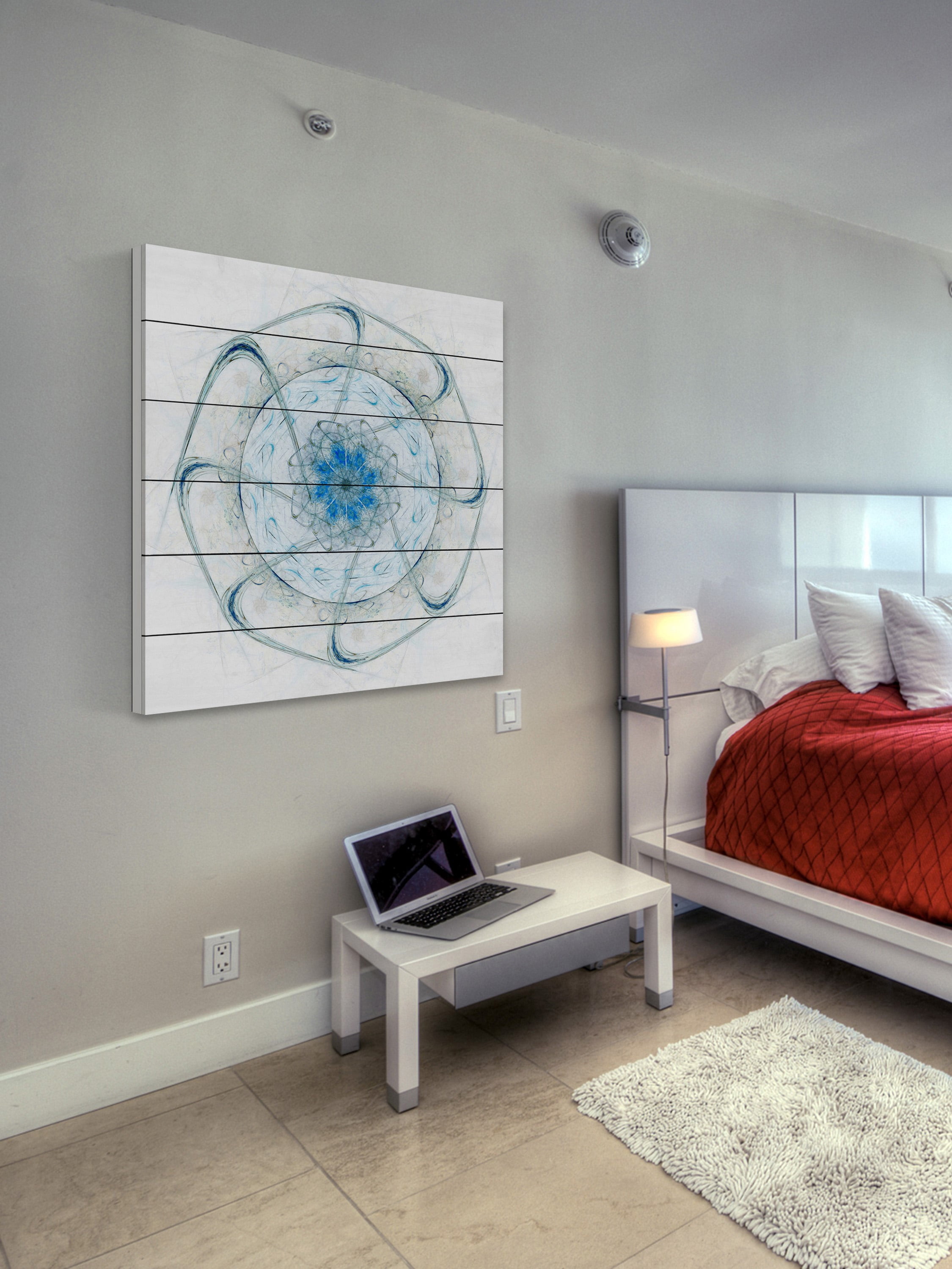 Marmont Hill Undefined Ghost White Wood Wall Art, 18" x 18"