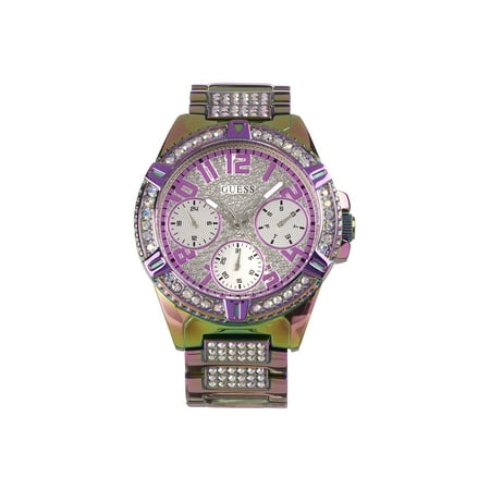 Guess Womens GW0044L1 Purple Iridescent Stainless-Steel Watch