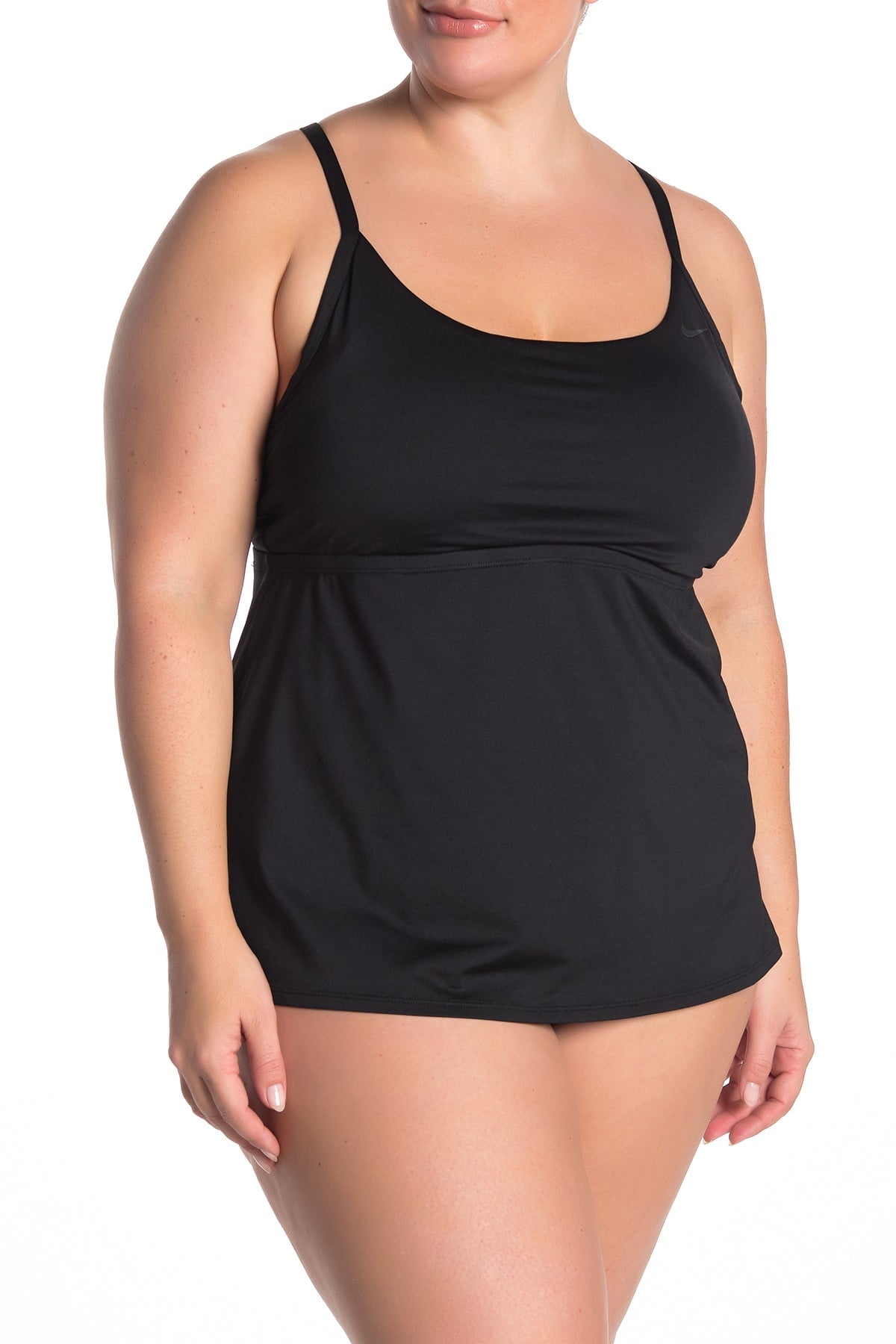 Nike Plus Size Solid Crossback Tankini Top Black 1X - Walmart.com ...