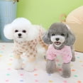 thumbnail image 3 of Dujiujun Pet Jumpsuit Cartoon Plaid Pattern Dog Overalls Winter Warm Four-Legged Cats Romper with Traction Ring Pet Supplies, 3 of 7