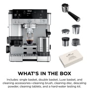 Ninja Luxe Café Premier Espresso Machine & Drip Coffee Maker, Rapid Cold Brew, Integrated Grinder, Assisted Tamper, Hands-Free Frother for Cappuccinos, Lattes, Dairy or Non-Dairy, ES601 Silver