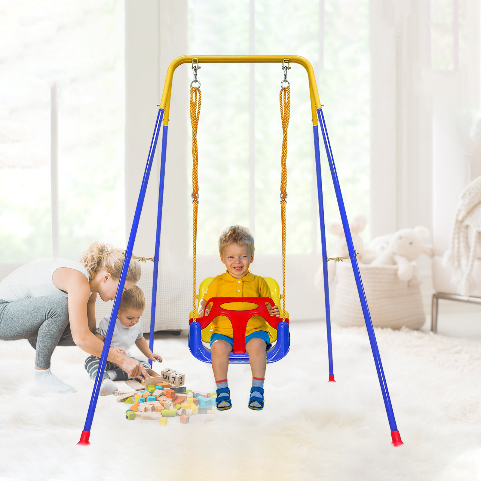 G TALECO GEAR 3-in-1 Toddler Swing Set Metal Blue photo 2