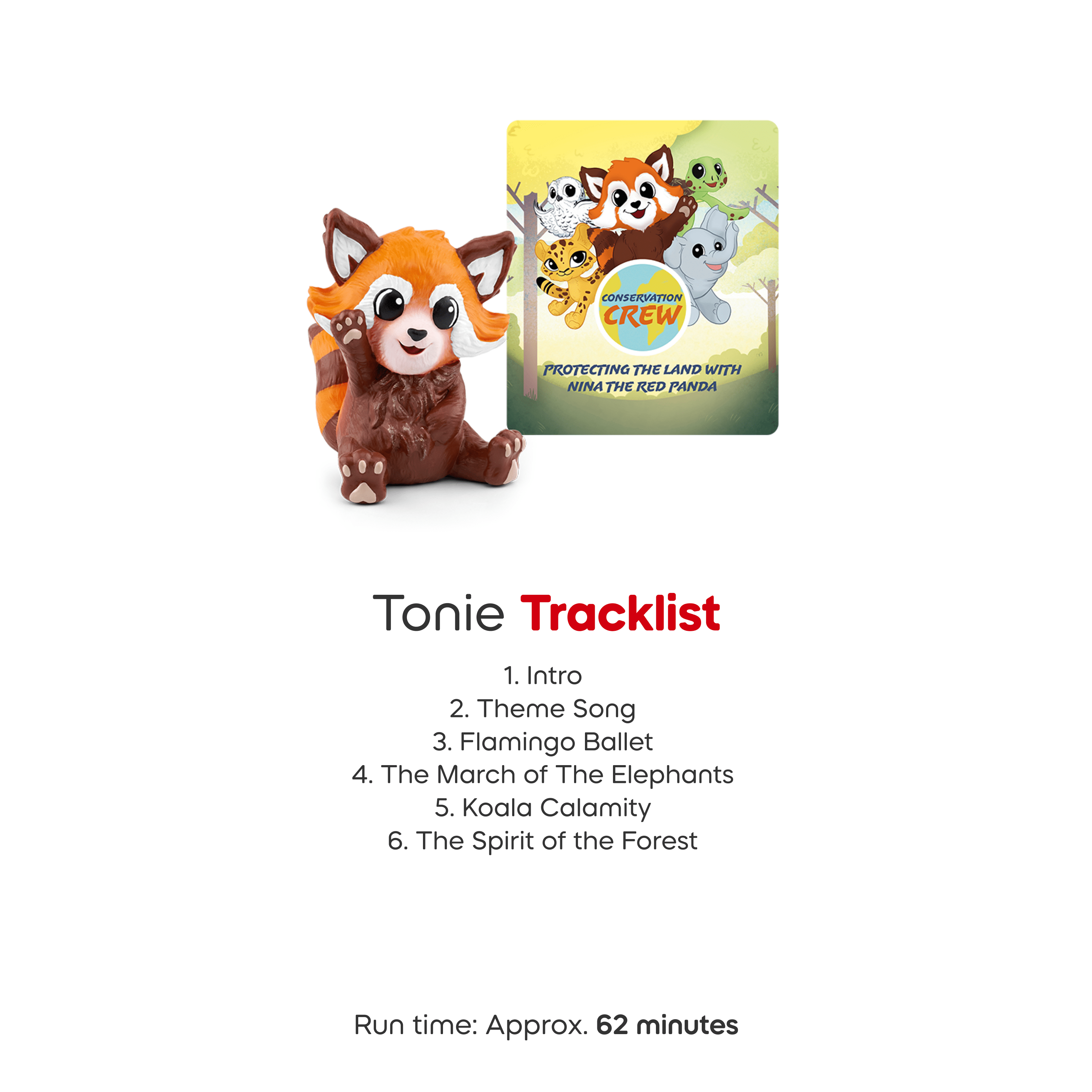 tonies Conservation Crew: Nina the Red Panda Audio Play Figurine